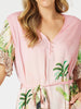Toucan Ruffle Sleeve Midi Dress - Pink