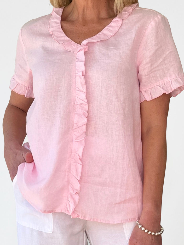 Tiffany Short Sleeve Top - Pink