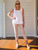 Alexis Gingham Print Pant - Natural