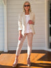 Alexis Gingham Print Pant - Natural