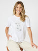 Sequin Silver Pineapple Tee - White/Silver gordon smith