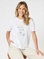 Sequin Silver Pineapple Tee - White/Silver