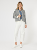 Cape Town Stripe Print Cardigan - Navy/Ivory - Gordon Smith