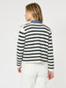 Cape Town Stripe Print Cardigan - Navy/Ivory - Gordon Smith