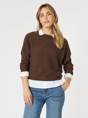 Carmen Batwing Knit - Chocolate