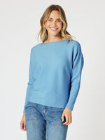 Carmen Batwing Knit - Pacific Blue