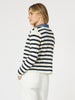 Cape Town Stripe Print Cardigan - Navy/Ivory - Gordon Smith