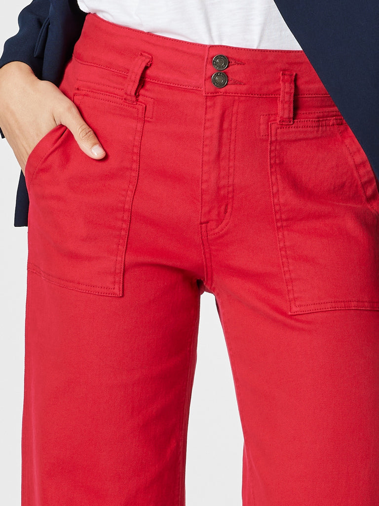 Gordon Smith Hudson High Rise Wide Leg Jean - Red