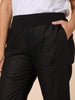 Sarah Linen Pleat Hem Pant - Black gordon smith