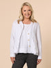 Danielle Linen Cropped Blazer - White GORDON SMITH