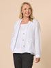 Danielle Linen Cropped Blazer - White GORDON SMITH