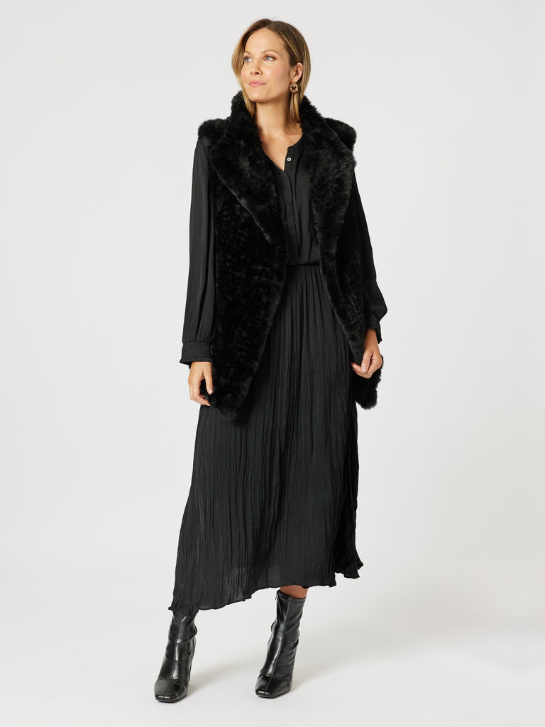 Luxe Nehru Top - Black