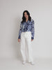 Newport Paisley Print Sheer Shirt - Blue/ Multi