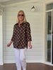 Riviera Cotton Spot Shirt - Coffee White