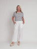 Lara Linen Wide Leg Pant - White
