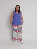Lino Button Back Cami - Sardinia Blue