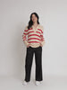 Montrose Stripe Print Knit - Natural Red