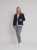 Danielle Linen Cropped Blazer - Navy