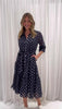Sorrento Spot Print Button Dress - Navy/White