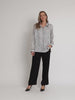 Ava Geometric Print Shirt - Black/ Ivory