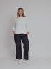 Crew Neck Long Sleeve Top - White GORDON SMITH