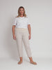 Sarah Linen Pleat Hem Pant - Natural