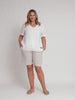 Tiffany Short Sleeve Linen Top - White