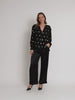 Allegra Sequin Spot Top - Black