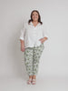 Alexandria Floral Pant - Basil White