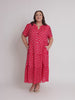 French Rose Midi Dress - Red