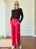 Hudson Wide Leg Jean - Red