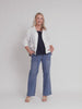 Danielle Linen Cropped Blazer - White