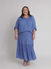 Lux Ruche Skirt - Pacific Blue