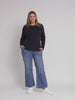 Crew Neck Long Sleeve Top - Navy