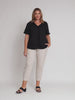 Tiffany Ruffle Linen Top - Black
