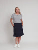 Mimi Ruffle Hem Linen Skirt - Navy