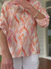 Tuscan Sunset Print Shirt - Mandarin Multi