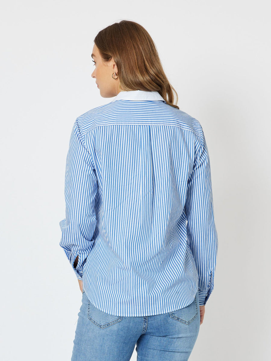 Gordon Smith Women's Boston Stripe Shirt - Cornflower