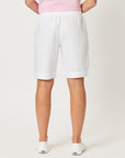 Jersey Waist Linen Short - White