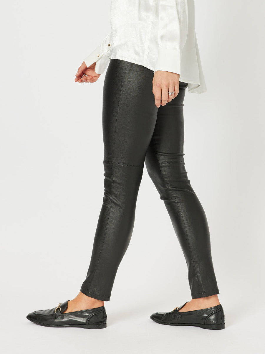 Luna Faux Leather Pant - Black