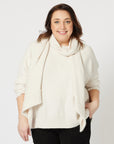 Brooke Spot Knit With Scarf - Natural