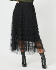 Carrie Tulle Layered Skirt - Black
