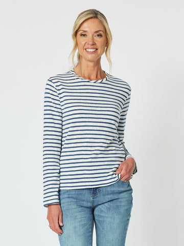 Riviera Stripe Tee - Blue/White